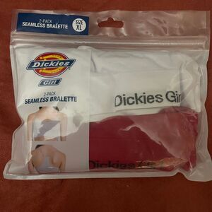 Dickies Girl XL juniors Seamless Bralette 2 Pack Bra Red‎ and White NEW